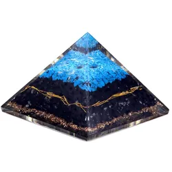 Orgonite Pyramid - Turqoise and Black Tourmaline - 70 mm