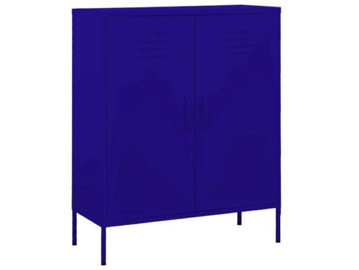 LPERTGFHU Lagerschrank Stahl 80x35x101.5 cm Sideboard Marineblau mit Türen Robustes Metallgehäuse, Höhenverstellbare Stellfüße, 2 Einlegeböden
