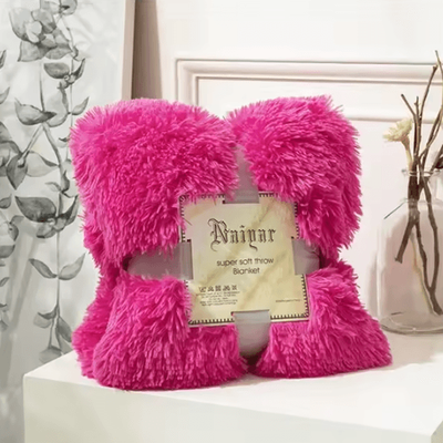 Inspire Curations Super Soft Shaggy Faux Fur Throw Blanket rose blanket 130x160cm