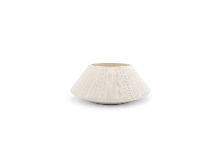 Plat décoratif beige en grès 32xh14,5cm