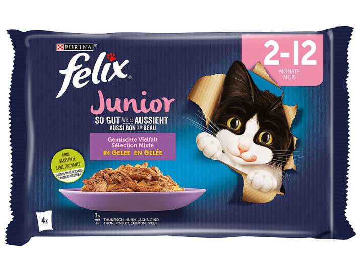 Felix Junior So gut wie Katzenfutter in Gelee assortiert 4x85g