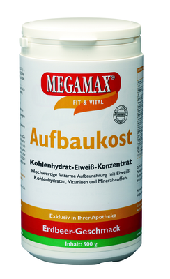 Megamax B.V. MEGAMAX Aufbaukost Erdbeere Pulver 500 g 03246546