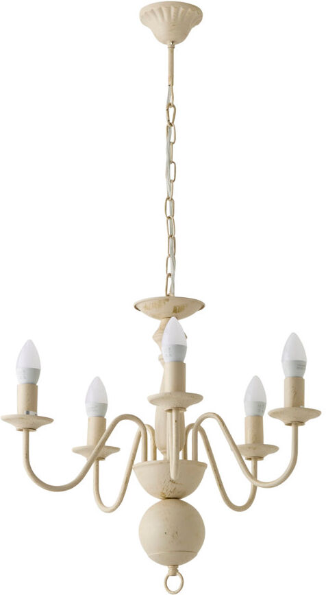 Marlow Home Co. Eshelman 5 - Light Candle Style Chandelier Distressed White 51cm H X 51cm W