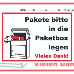 HB-Druck Pakete Paketbox Schild A0 (841x1189mm)