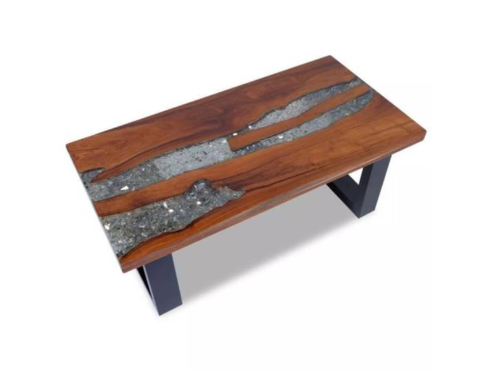 Table basse - VIDAXL - Teck Résine - Rectangulaire - Campagne - Aspect bois