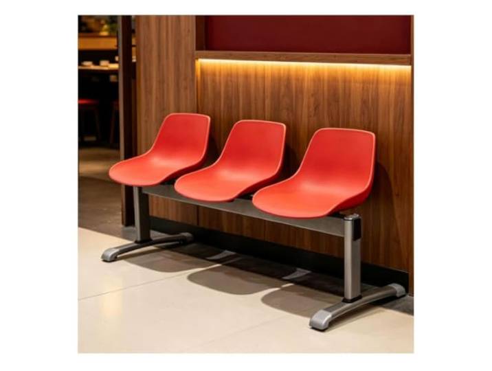 YPIOUREN Esszimmer Stühle, Stuhl Esszimmer, Plastikstuhl Bequem Stützende Rückenlehne, Metallrahmen, 400 Kg Tragkraft, Schmutzabweisend und Leicht zu Reinigen(Red)