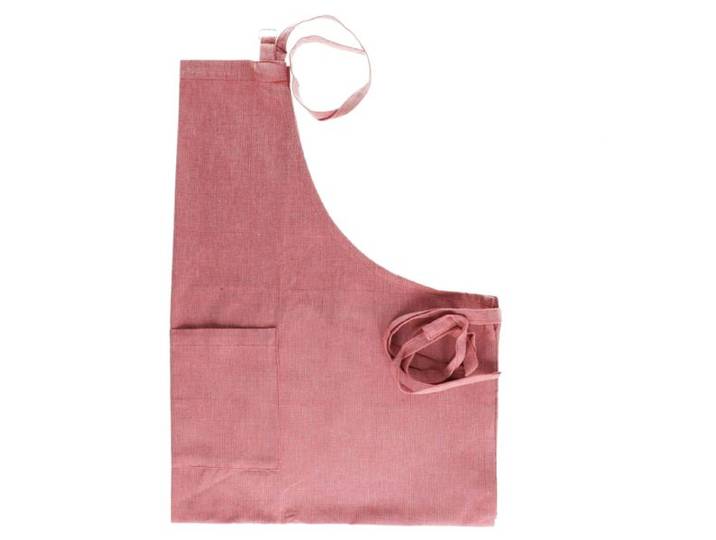 Schort, bio-katoen, oud roze gemêleerd