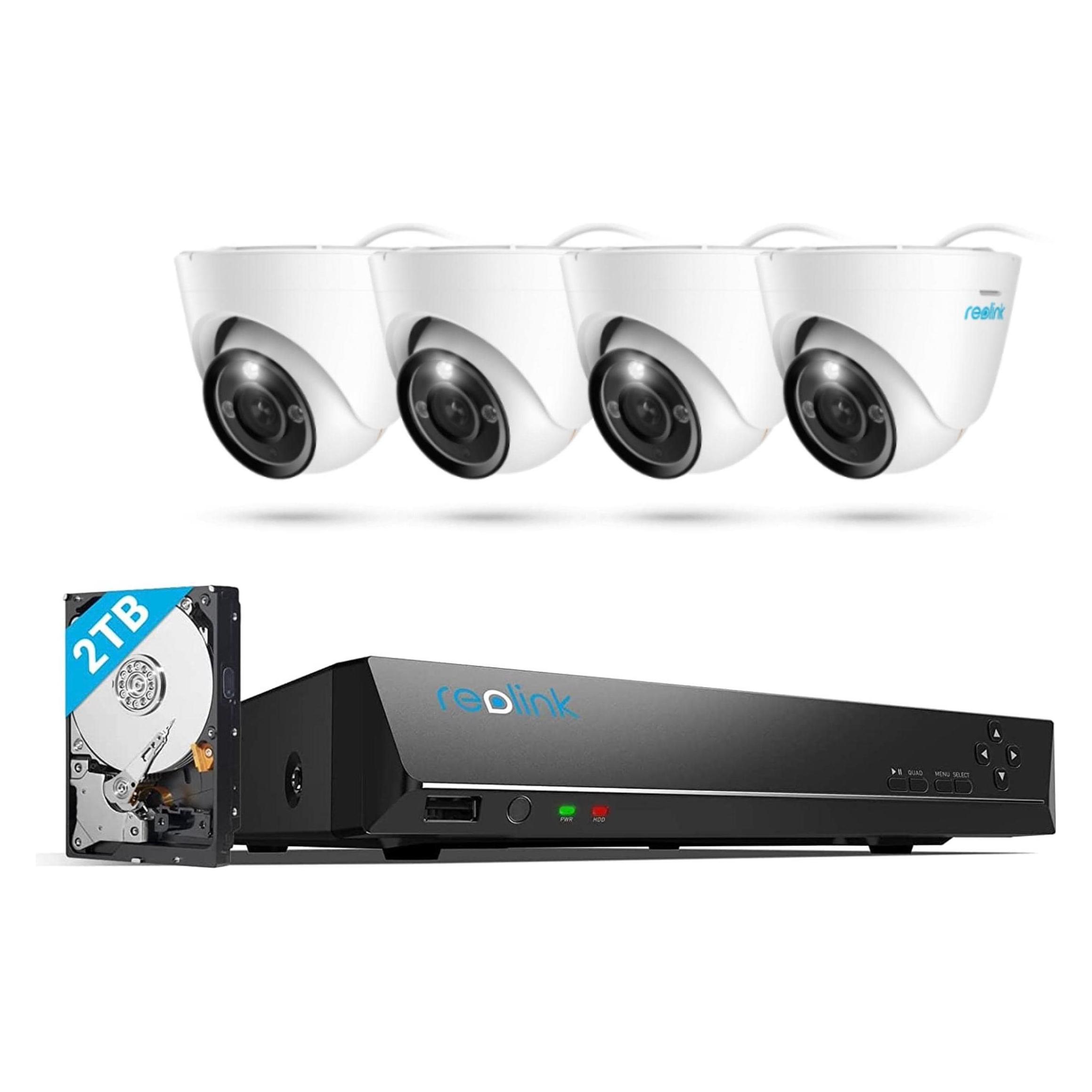 Reolink NVS8-12MD4 8K System mit 4 Kameras (3840 x 2160 Pixels) (NVS8-12MD4)