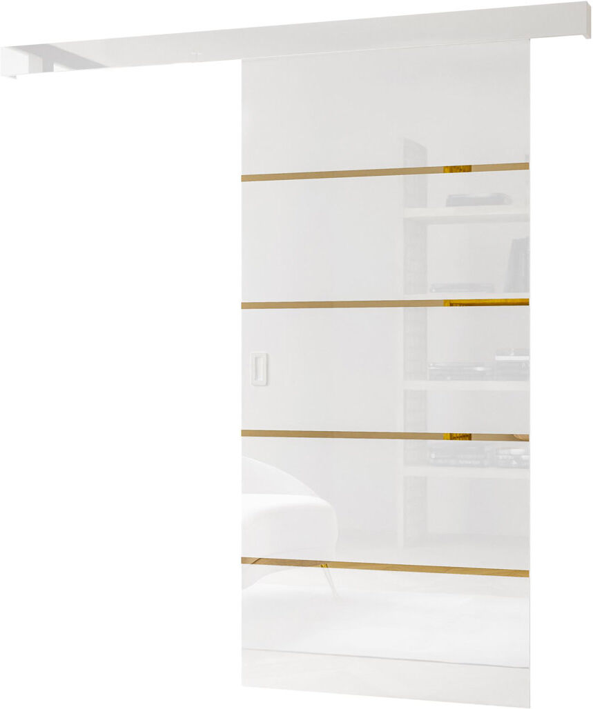Latitude Run Tabitha Sliding Door High Gloss White 204cm W X 205cm H