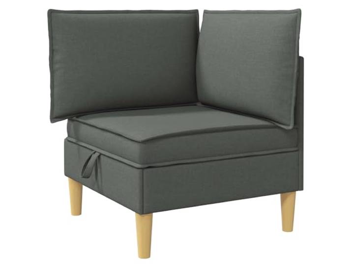 IBUQDDV Ecksofa mit Stauraum Dunkelgrau Stoff Ottoman Quadratische Form, verstecktes Fach, Holzrahmen, Schaumstoffkissen, pflegeleicht, modernes Design, Wohnzimmer