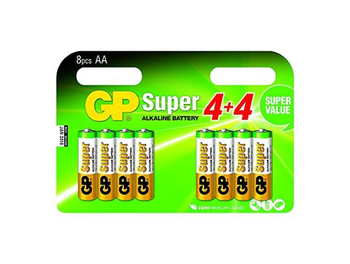 GP Battery VD151232 Set met 8 batterijen, meerkleurig
