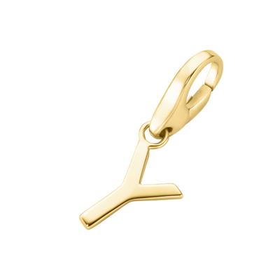 Charm Buchstabe "Buchstabe Y, Silber 925", gold, GIORGIO MARTELLO MILANO, Charms, Damen