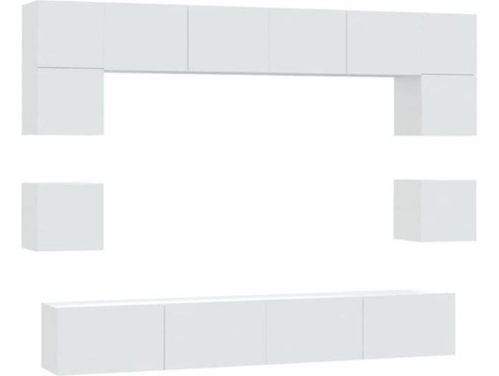 vidaXL - 8-delige - Tv-meubelset - bewerkt - hout - wit