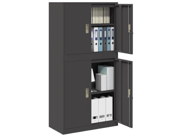 vidaXL Aufbewahrungsschrank 2 STK. Schwarz 80 x 40 x 160 cm Stahl Abschließbare Türen für mehr Sicherheit, Schlichtes Design mit klaren Linien, Hergestellt aus strapazierfähigem Stahl