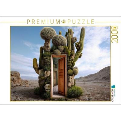 CALVENDO Puzzle Tür auf ins Abenteuer im Wüstengarten | 2000 Teile Lege-Größe 90x67cm Foto-Puzzle für glückliche Stunden
