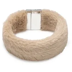 MONT CHALET Fellimitat-Armband Länge ca. 18,5cm Magnetverschluss Modeschmuck