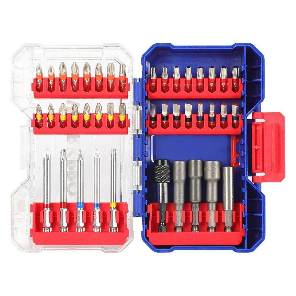 Workpro Tips and sockets, 42 piece set (Innensechskant, Innensechsrund TX, Kreuz Phillips PH, Kreuz Pozidriv PZ, Schraubschlitz) (49355966)