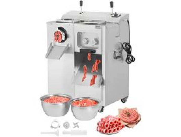 VEVOR kommerzieller elektrischer Fleischwolf (6,35 kg/Min), Wurstfüller mit Klinge & Mahlplatte (5 mm), Wurstmaschine, Edelstahl-Fleischwolfgehäuse zum Schneiden, Zerkleinern und Würfeln