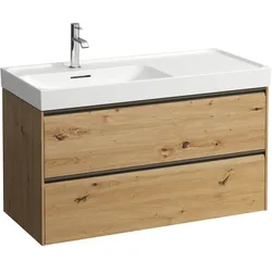 Laufen Waschtischunterbau MEDA, 448x984x515 mm, 2 Schubladen, integrierte Griffleiste wildeiche