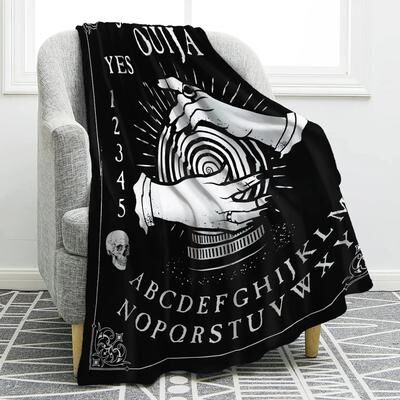Uplift Picks Ouija Board Gothic Throw Blanket Sun Moon Skull Witch Decor 04 130x150cm
