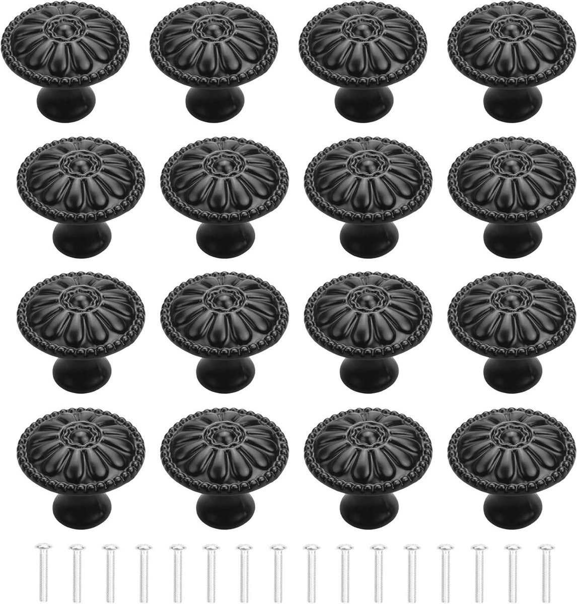 Ronde Lade Knoppen Zwart Aluminium Diameter: 3 cm