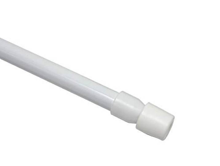 GARDINIA Klemmstangen, Ausdrehbar, Gardinenstange ohne Bohren und Schrauben, Ø 6/8 mm, 60-90 cm, Weiß, 2 Stück