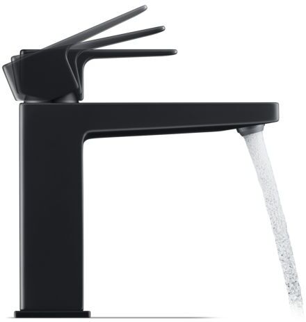 Duravit M Manhattan Waschtischarmatur MH1020001046 Ausladung 129mm, mit Zugstangen-Ablaufgarnitur, schwarz matt
