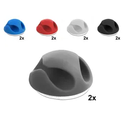 DELOCK Kabelhalter Mini Set mit 2 Durchführungen 10 Stück