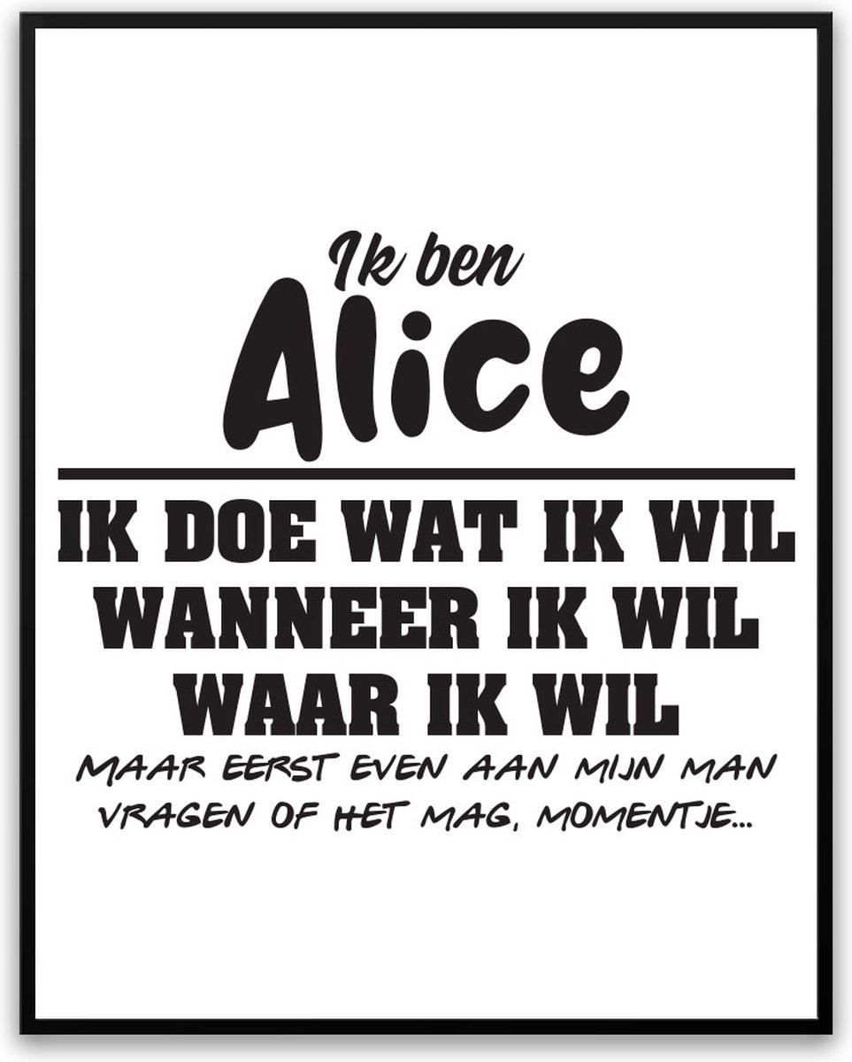 Alice - Man toestemming vragen Fotolijst met glas - 40 x 50 cm