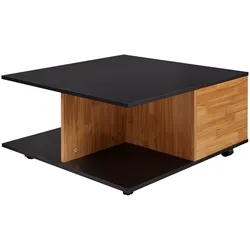 COUCHTISCH mit Rollen, Melaminharzbeschichtung und 2 Schubladen, Anthrazit 70x70x36 cm