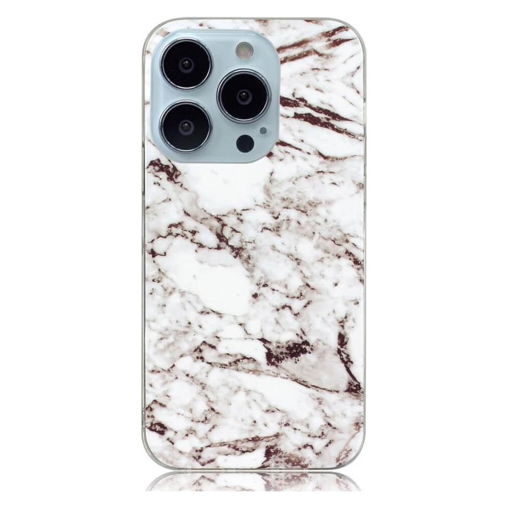 Cover-Discount iPhone 14 Pro Max - Silikon Gummi Case White Marble (Apple iPhone 14 Pro Max) (660107876A)