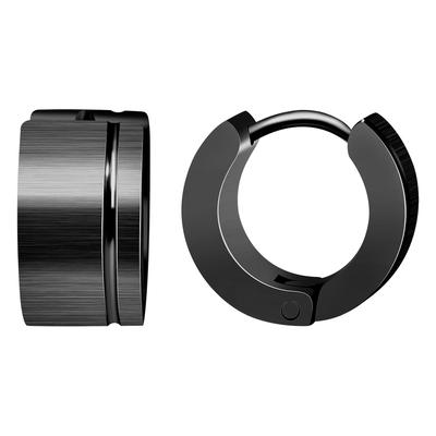 Klappcreolen ADELIA´S "Ohrringe – Klappcreole aus Edelstahl", Damen, Gr. Damen, Edelstahl, schwarz, Ohrringe Klappcreolen, Perfekt als Geschenk für besondere Menschen