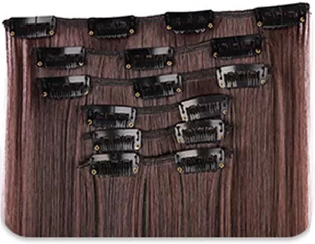 INF Extensions de cheveux à clipser Marron