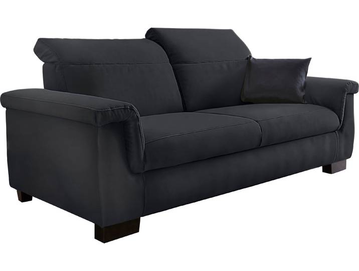 2,5-Sitzer DOMO COLLECTION Sully bequem, Breite 210cm, zeitlos und elegant , schwarz, B:210cm H:84cm T:102cm, Luxus-Microfaser (100% Polyester);Kunstleder SOFTLUX;Luxus-Microfaser ALTARA NUBUCK (100% Polyester);Chenille (100% Polyester), Sofas, wahlweise mit Rückenverstellung