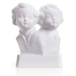 Wagner, Deko Figuren + Skulpturen, 2712 BW - Porzellanfigur Tierkreiszeichen Zwillinge, 10 cm, bisquit weiss
