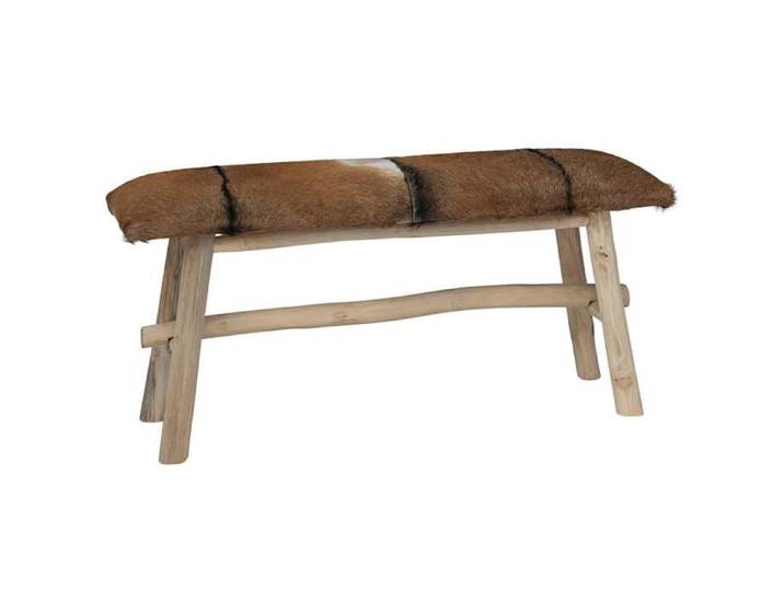 Banc Cuir véritable Teck