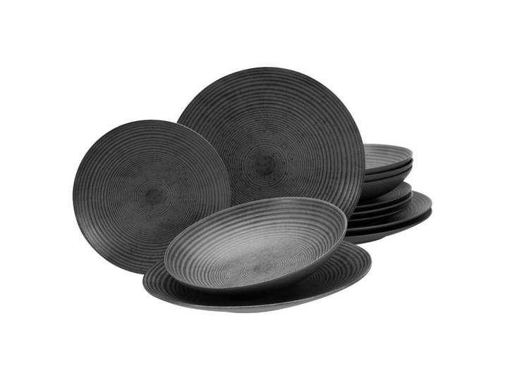 Creatable Tafelservice Catania Anthrazit, Anthrazit, Keramik, 12-teilig, Geschirr, Geschirrsets, Tafelservice
