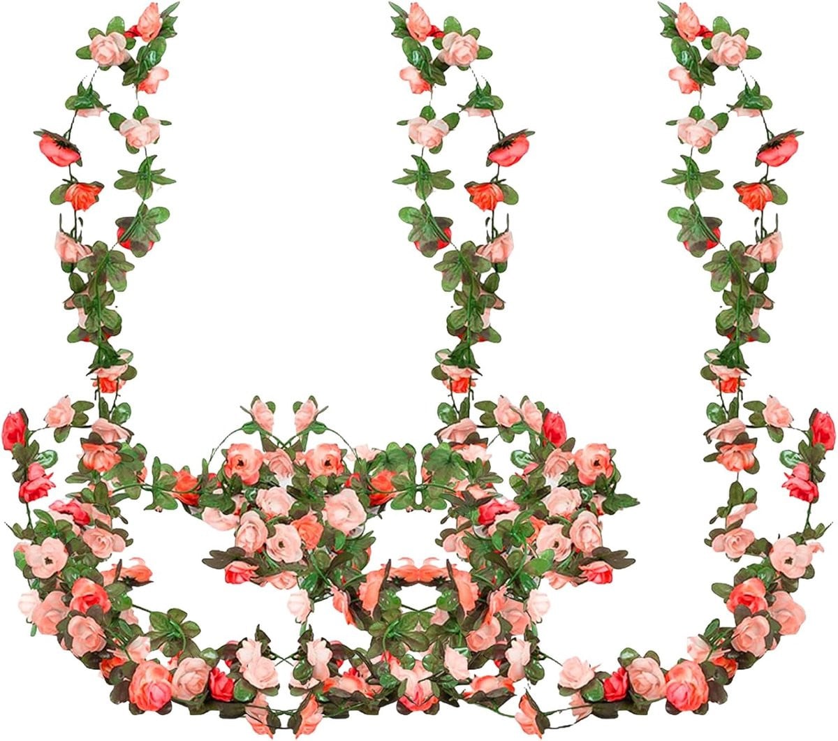 SnelShoppen Flower Garland 3 stuks Rozen Slinger 2.44m Kunstbloemen Decoratieve Rozen voor Bruiloften en Feestdecoratie