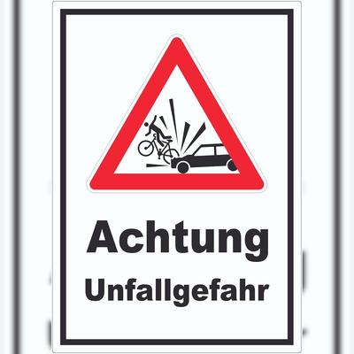 HB-Druck Aufkleber Auto und Fahrradfahrer Unfall A0 (841x1189mm)
