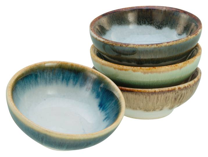 Dipschale CREATABLE Cascade, Schale 4-tlg , bunt, Ø:12cm, Steinzeug, Schüsseln, Dipschale, Rekativglasur, Healthy Food