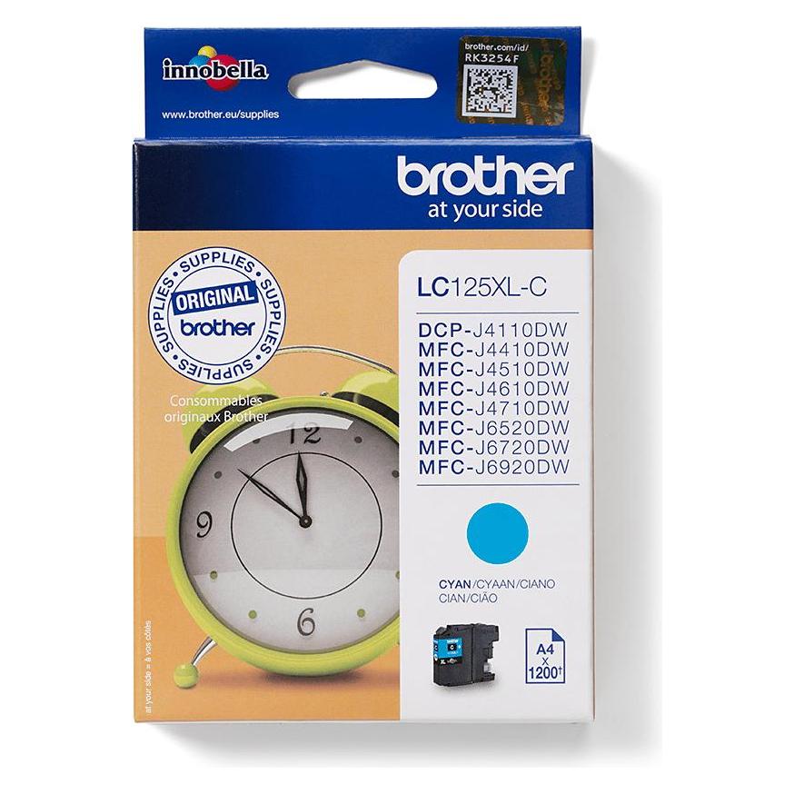Brother Ink Cyan, 8mlHigh capacity (LC-125XLC)
