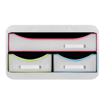 Exacompta 311913D 1x Exacompta, SMALL-BOX mit 3 Schubladen, Black Office - Regenbogen