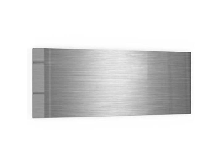 DEQORI Küchenrückwand Glas Motiv Gebürstetes Aluminium 125x50 cm Bad- oder Herd-Rückwand Herdblende Spritzschutz für Küche & Badezimmer moderne Deko für Fliesenspiegel