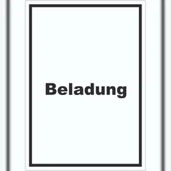 HB-Druck Beladung Aufkleber mit Text Transport Fracht hochkant A8 (52x74mm)