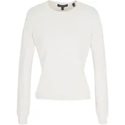 A|X Armani Exchange für Damen. XW000910AF10352F0056 Schmal geschnittener Pullover mit weißem Jacquard mit Monogramm (L), Lässig, Viskose