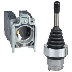 Schneider Electric XD4PA24 Joystick, Harmony XB4, Metall, 22mm, schwarz, 4 Richtungen, 1-stufig, tastend, mit Rückzug, 1S pro Richtung