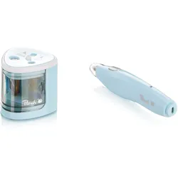 Peach Vorteils-Set: Elektrischer universal Anspitzer PO102 & Radierer PO105 |  blau