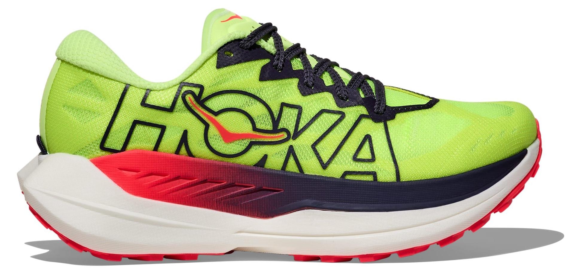 HOKA ONE ONE HOKA Rocket X Trail Laufschuhe, Neon Yuzu/Neon Flame, Größe 44 2/3