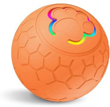 The Handy Homestead Smart Interactive Dog Ball USB Rechargeable Automatic Rolling Toy orange