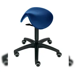 PROREGAL Sattelhocker Lexington, multibeweglicher Sitzmechanik, Sitzhöhe 52-71cm, Tragfähigkeit 110kg, Kunstleder-Sitz, Kunststoff-Fußkreuz, Rollen